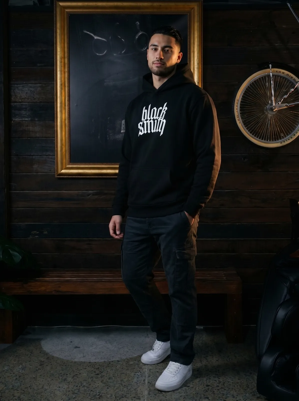 Blacksmith merch on a member
